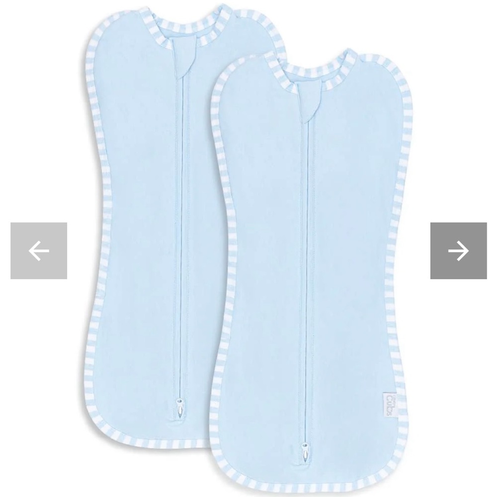 NWT Comfy Cubs Newborn Baby Zipper Swaddles Pack Blue